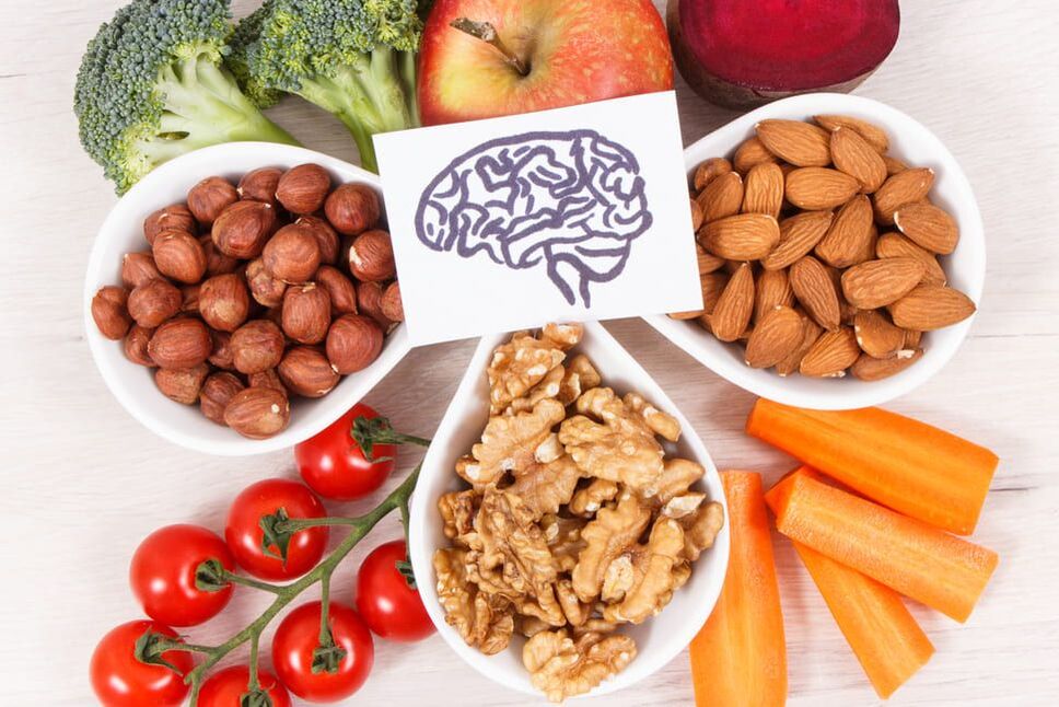 nuts and vegetables are good for memory and the brain